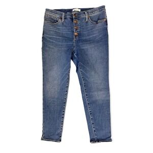 Madewell button fly mid-high rise skinny crop jeans